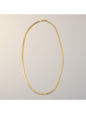 Herringbone Chain Necklace Flat 14KGP 24"